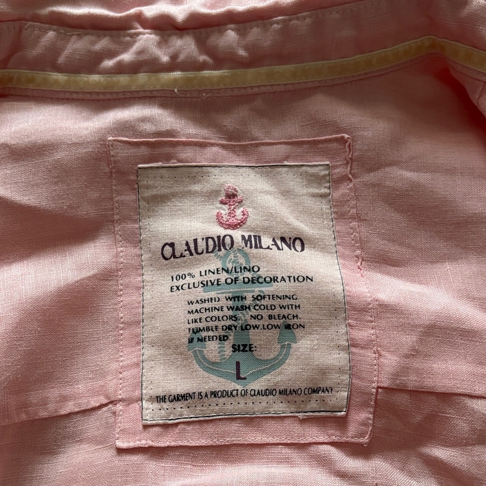 Claudio Milano Pink Linen Shirt